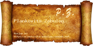 Plankovits Zebulon névjegykártya